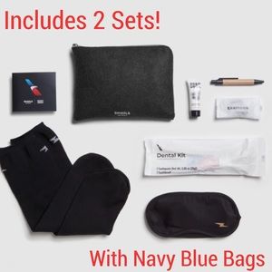 2 Sets American Airlines Shinola Amenity Bag Kits